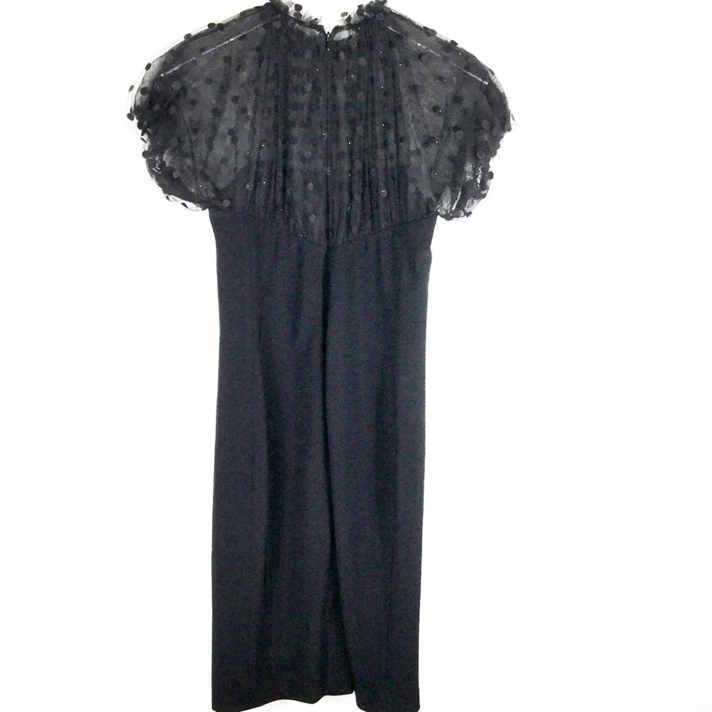 MIGNON Black Cocktail Dress with Sheer Sleeves